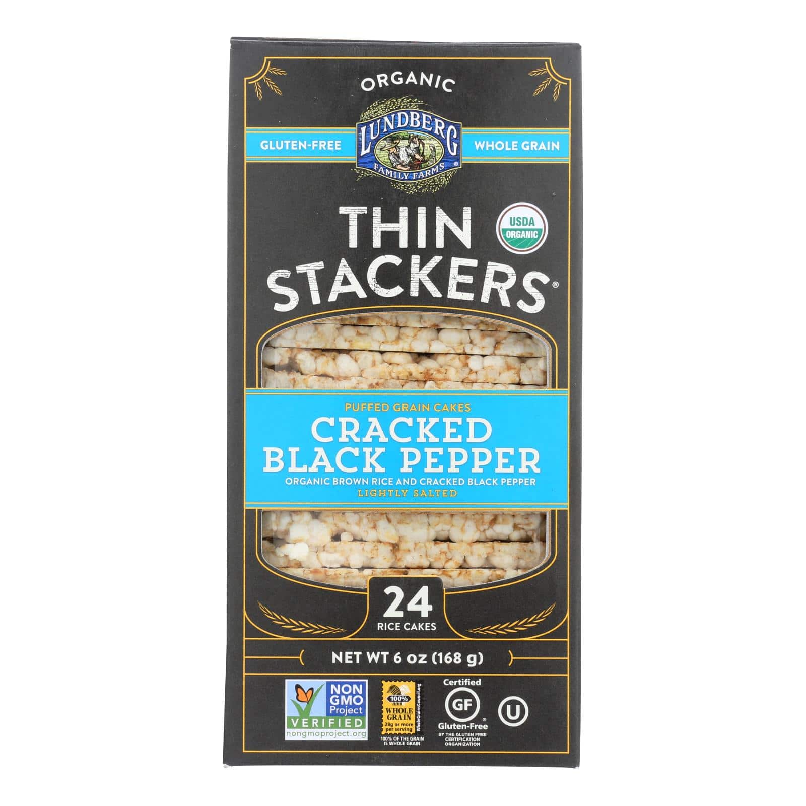 Lundberg Family Farms - Rice Cake Black Pepper Thin - Case Of 6-6 Oz