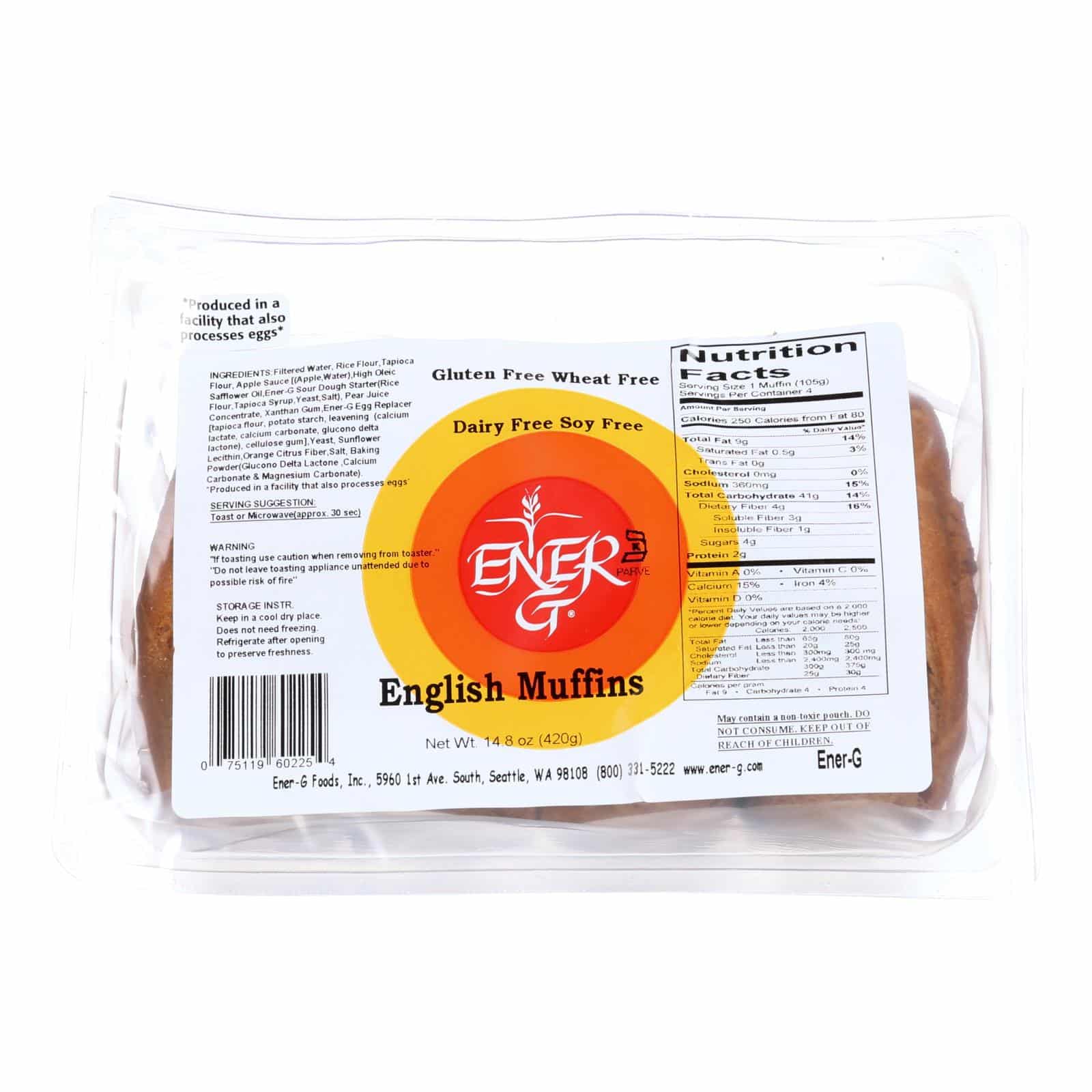 Ener-g Foods - English Muffins - 14.8 Oz - Case Of 6