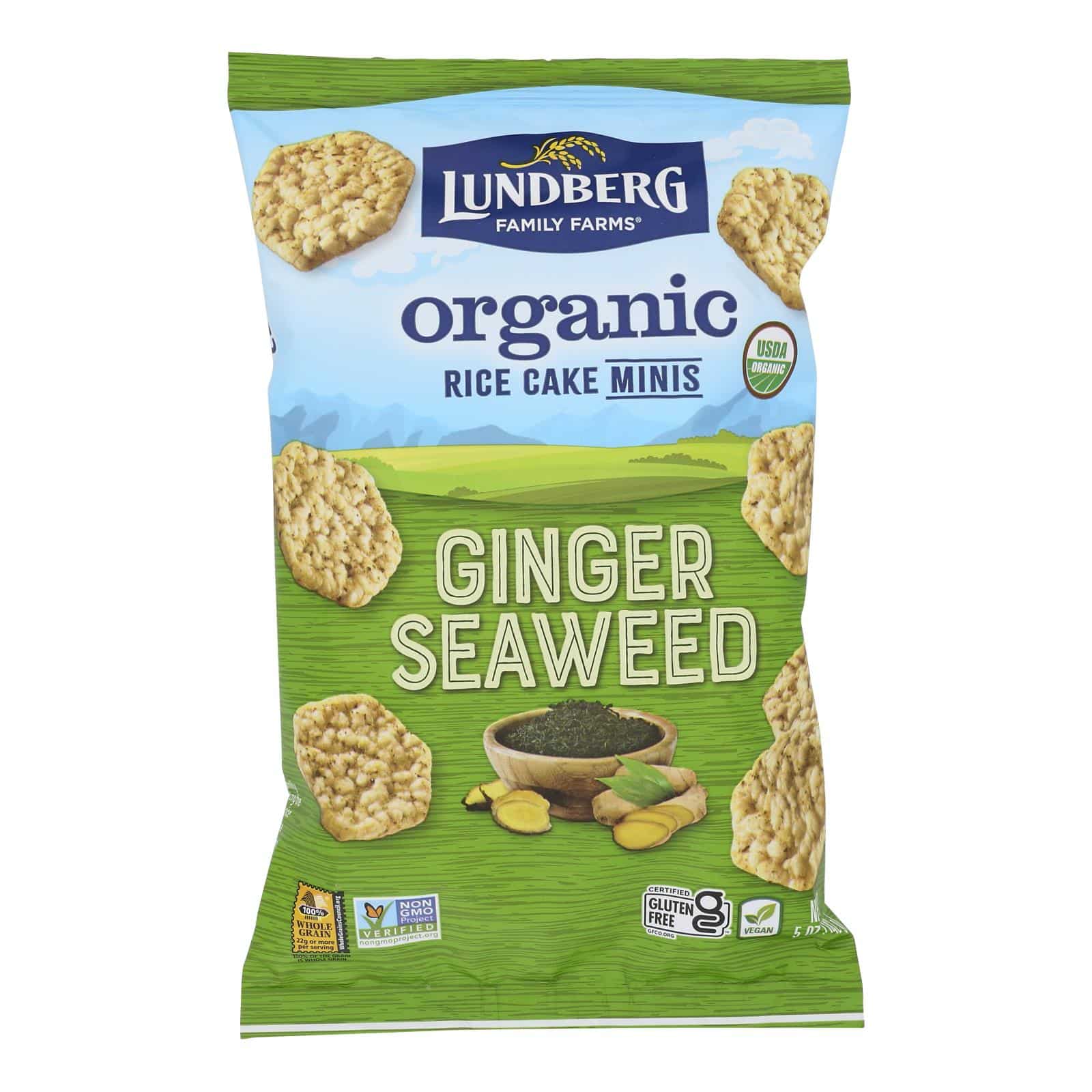 Lundberg Family Farms - Rice Cake Mini Ginger Seaweed - Case Of 6-5 Oz