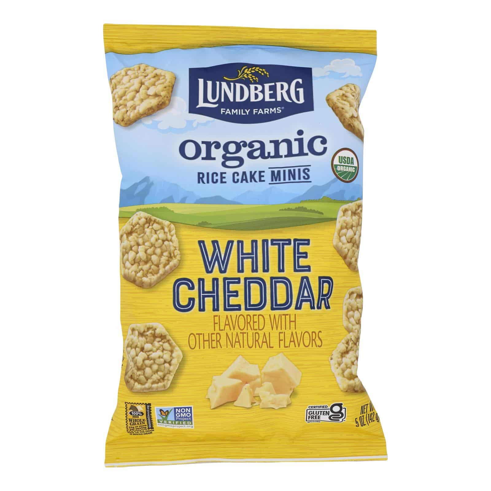 Lundberg Family Farms - Rice Cake Mini White Cheddar - Case Of 6-5 Oz