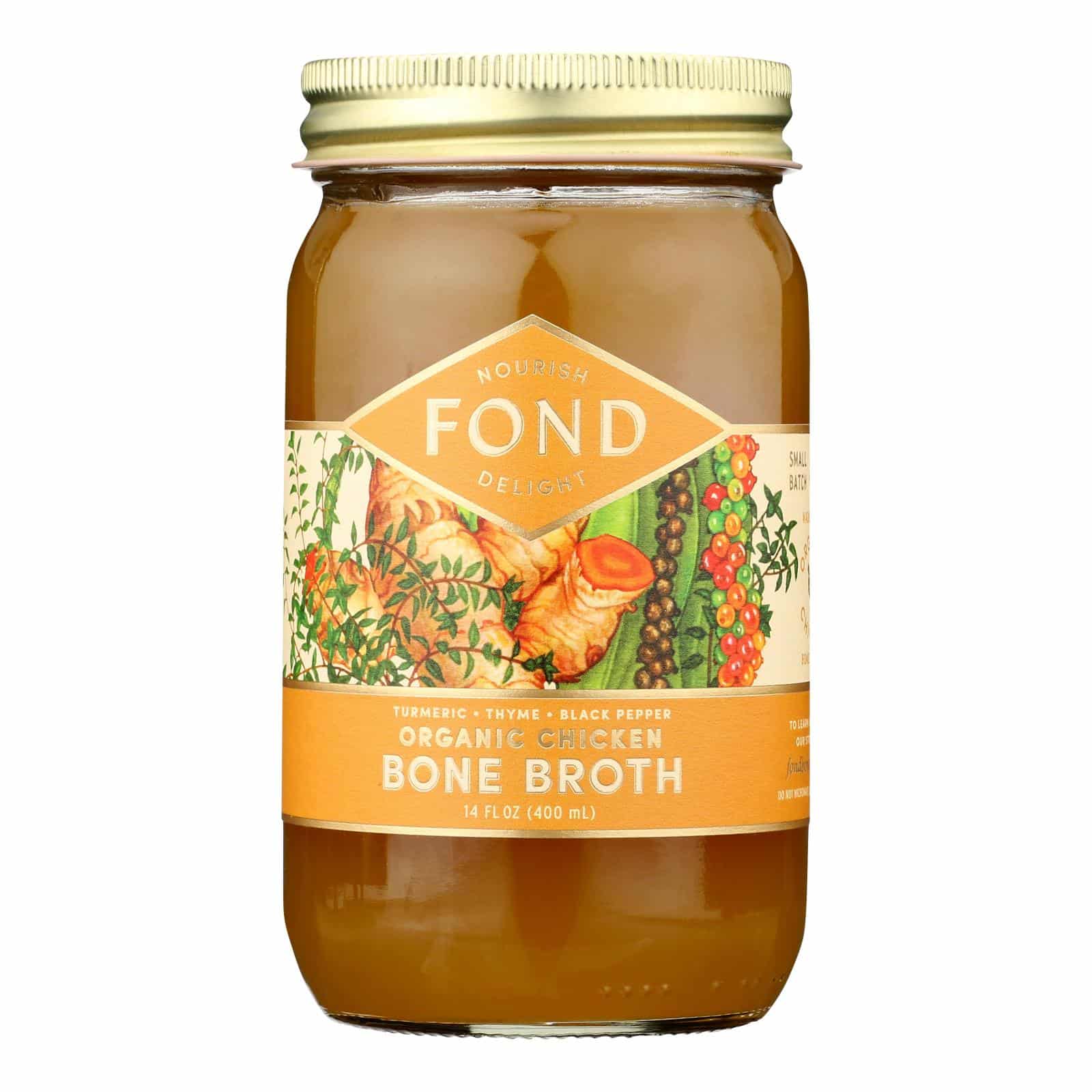 Fond Bone Broth - Bone Broth Turmeric Chicken- Case Of 4-14 Fz