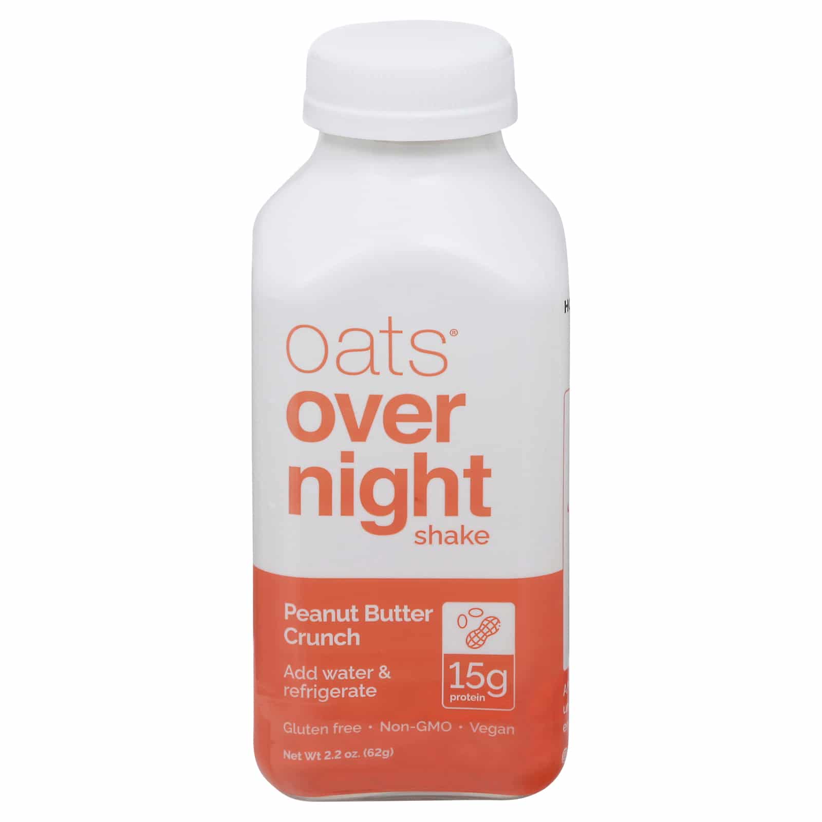 Oats Over Night - Shake Overnight Oat Peanut Butter Crunch - Case Of 5-2.2 Oz
