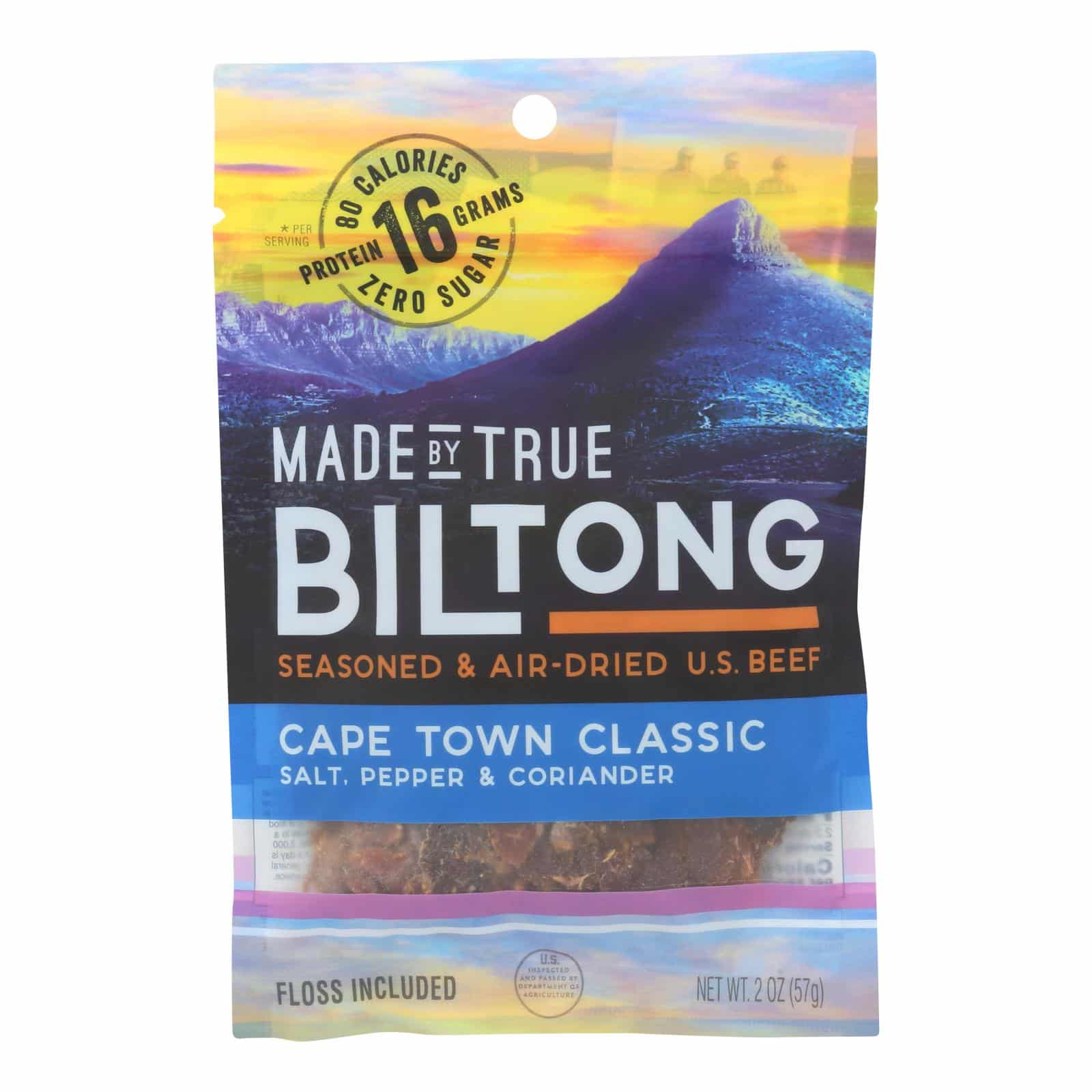 True Jerky - Beef Jerky Biltong Classi - Case Of 8 - 2 Oz