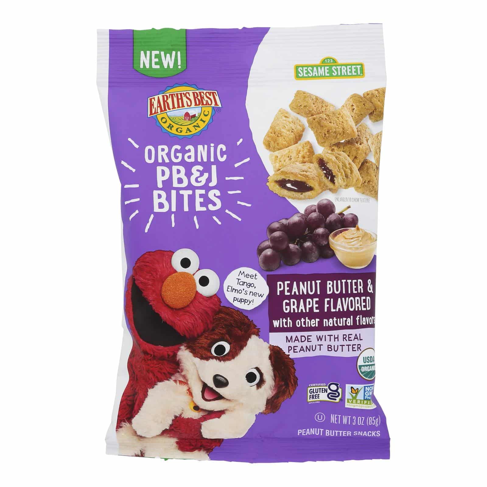 Earth's Best - Bites Peanut Butter Jelly Grape - Case Of 6-3 Oz
