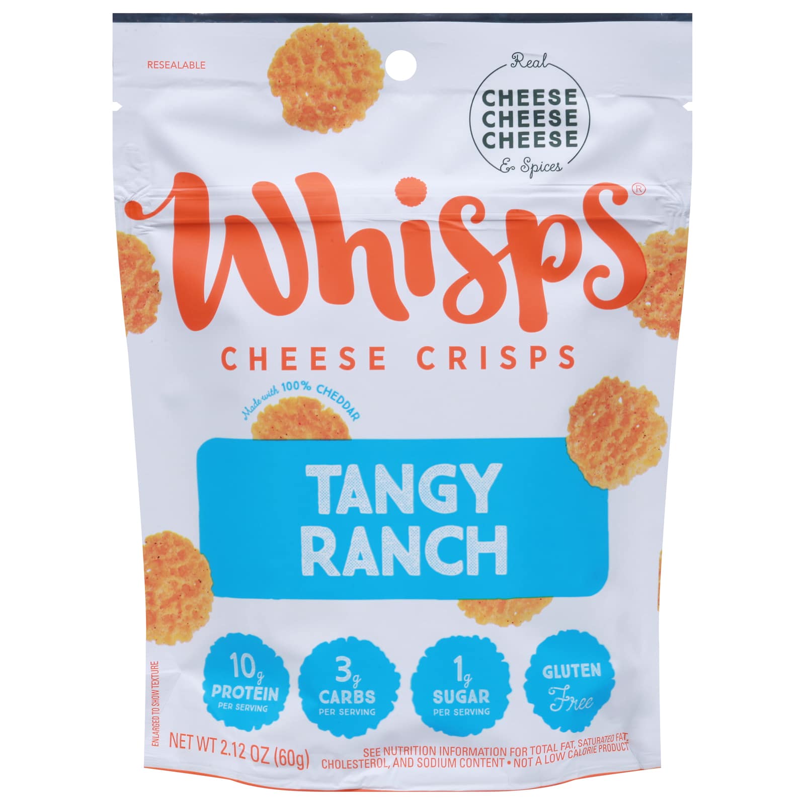 Whisps - Cheese Crisps Tangy Ranch - Case Of 12-2.12 Oz
