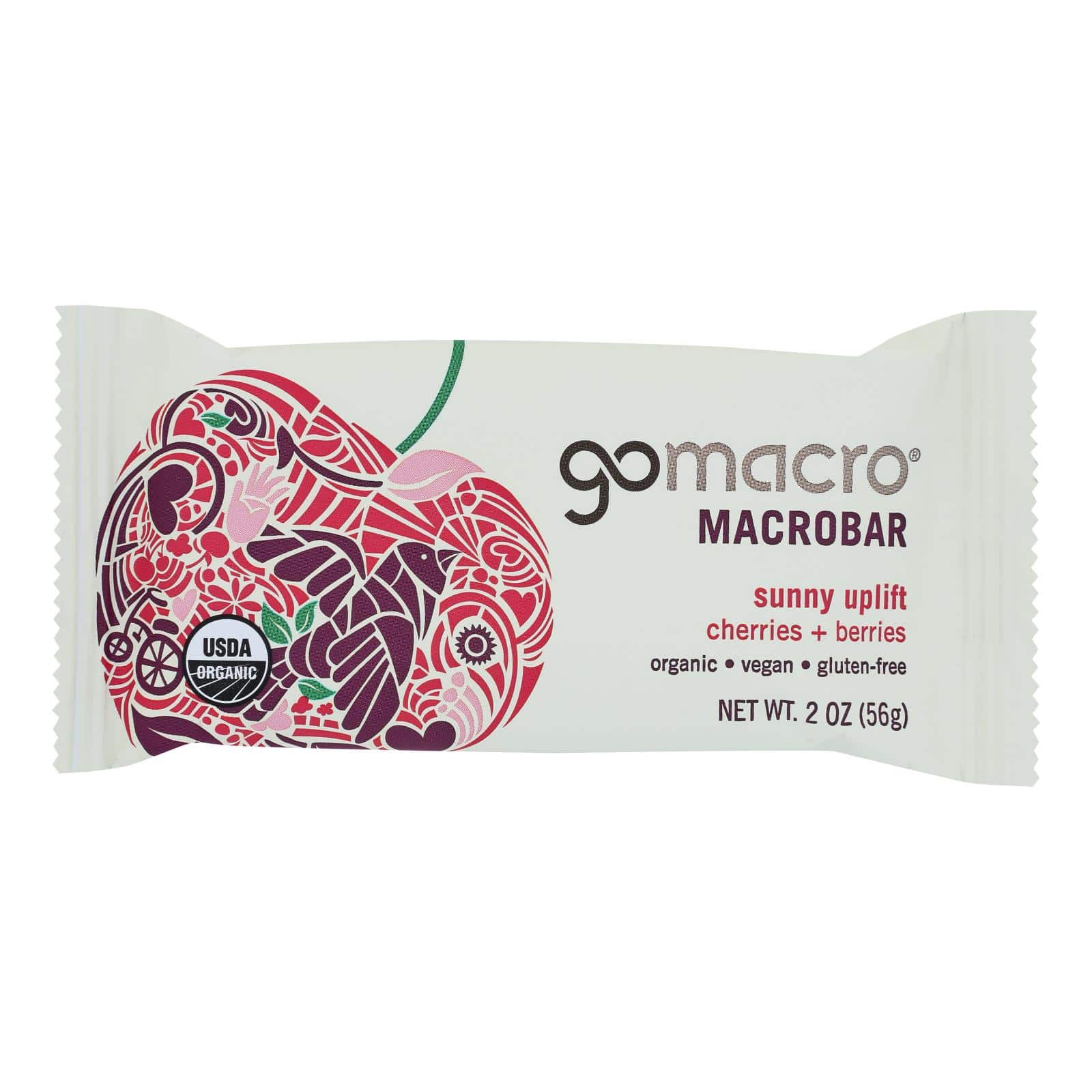 Gomacro Organic Macrobar - Cherries & Berries - 2 Oz Bars - Case Of 12