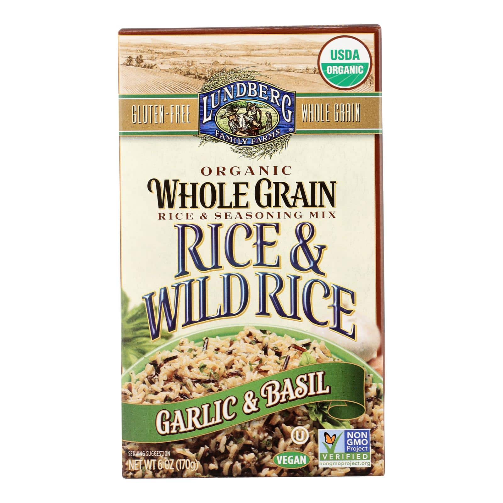 Lundberg Family Farms Whole Grain Rice & Wild Rice - Case Of 6 - 6 Oz.