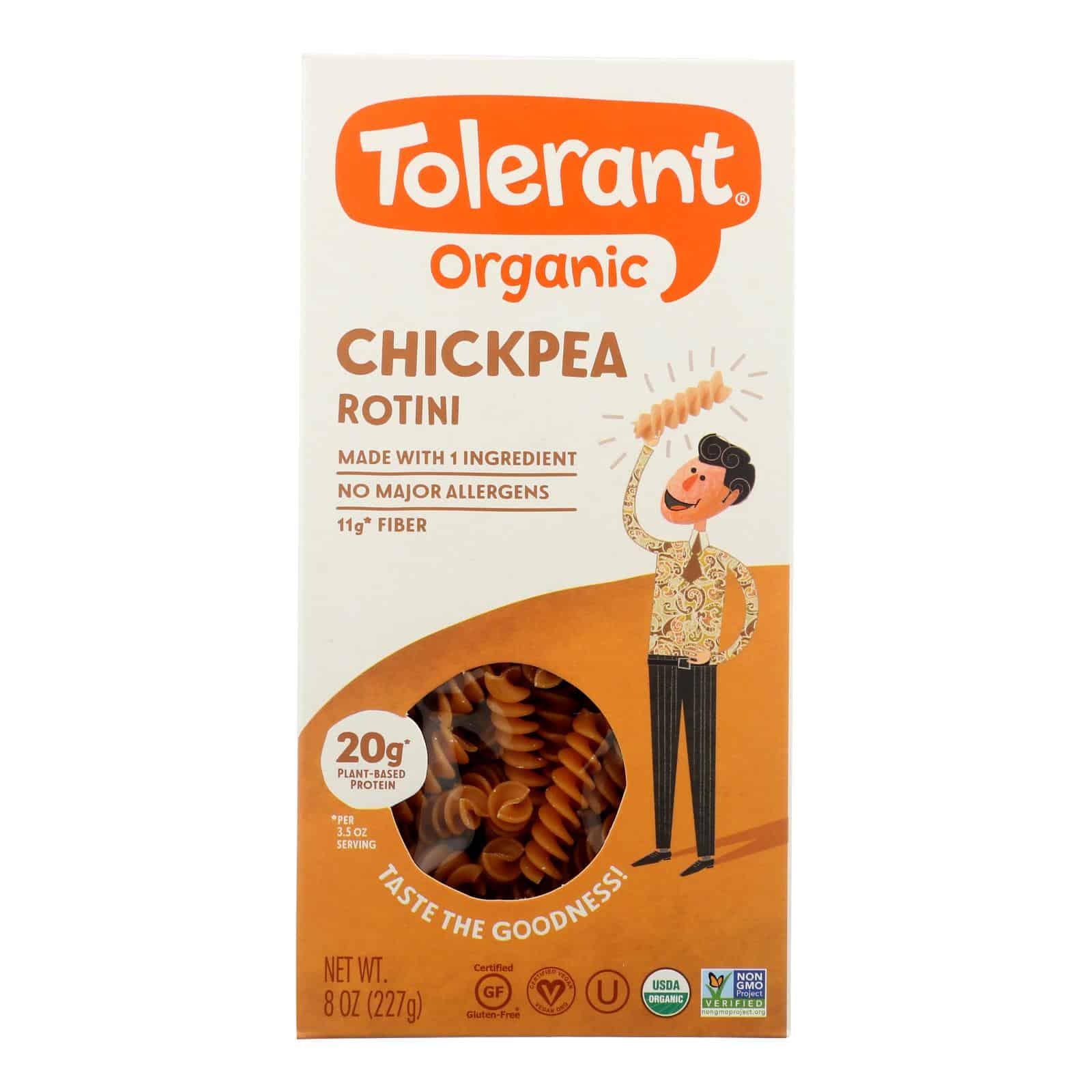 Tolerant - Pasta Chickpea Rotini - Case Of 6 - 8 Oz