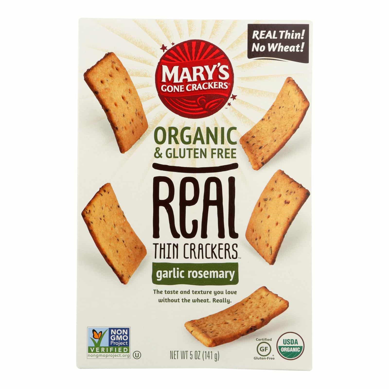 Mary's Gone Crackers Organic & Gluten Free Real Thin Crackers - Case Of 6 - 5 Oz