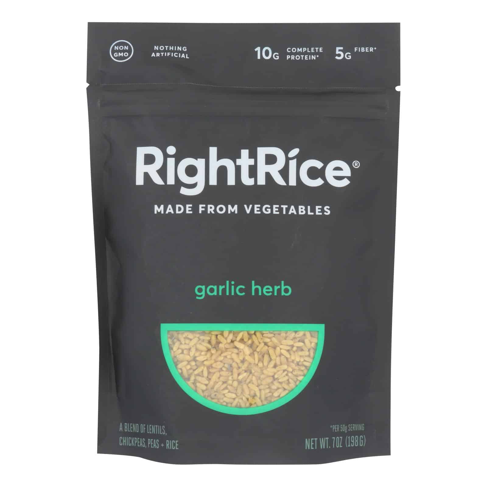 Right Rice - Made From Vegetables - Garlic Herb - Case Of 6 - 7 Oz.