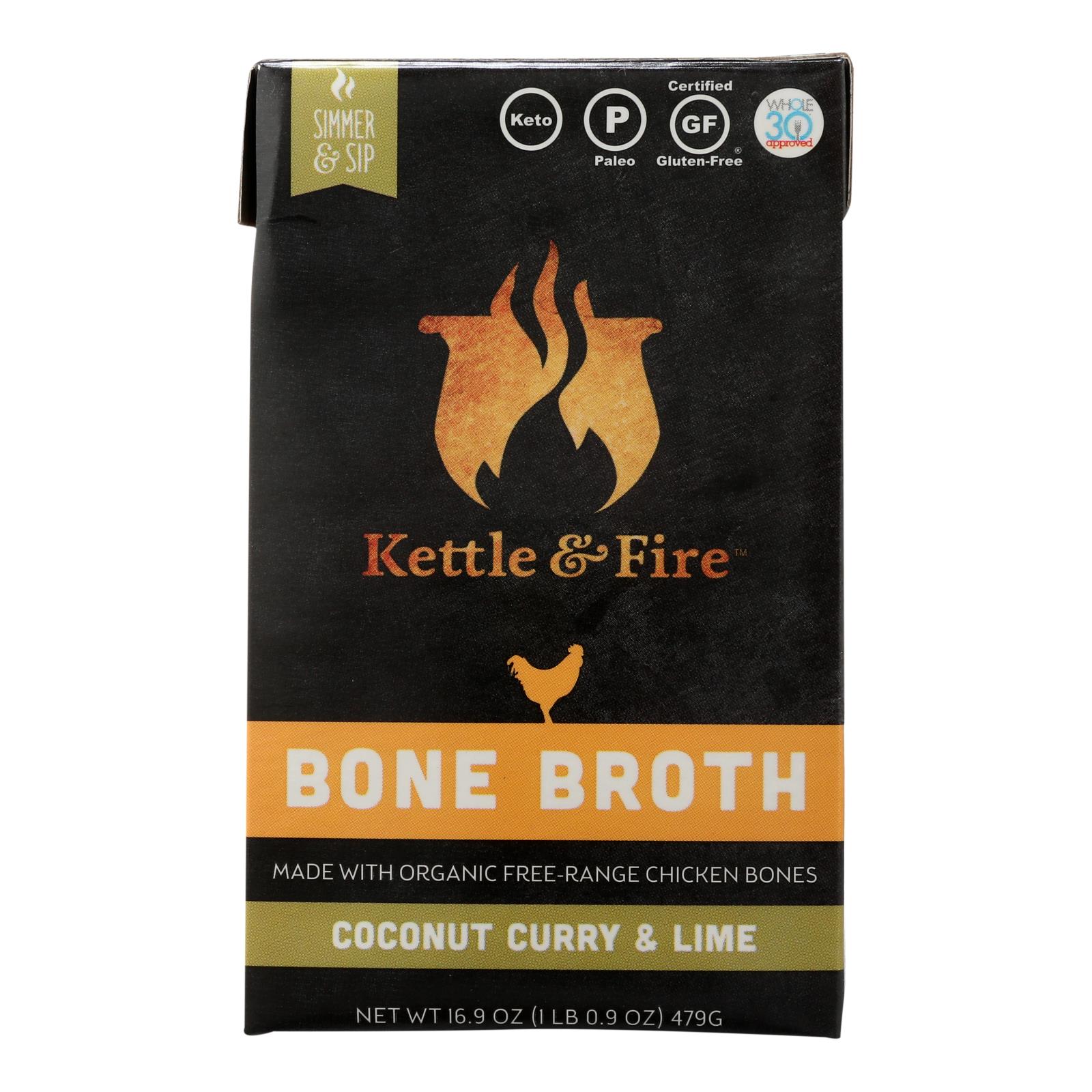 Kettle And Fire - Bone Broth Coconut Curry-Lime - Case Of 6 - 16.9 Oz