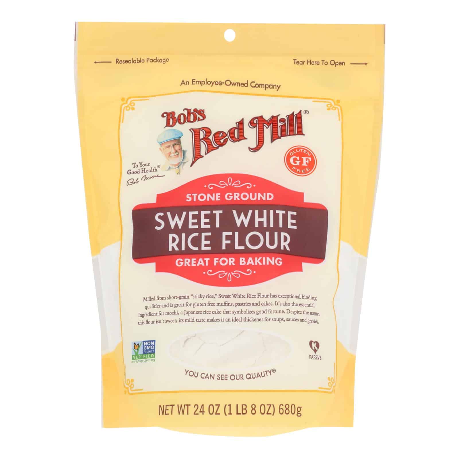 Bob's Red Mill - Rice Flour Sweet White Gluten Free - Case Of 4 - 24 Oz