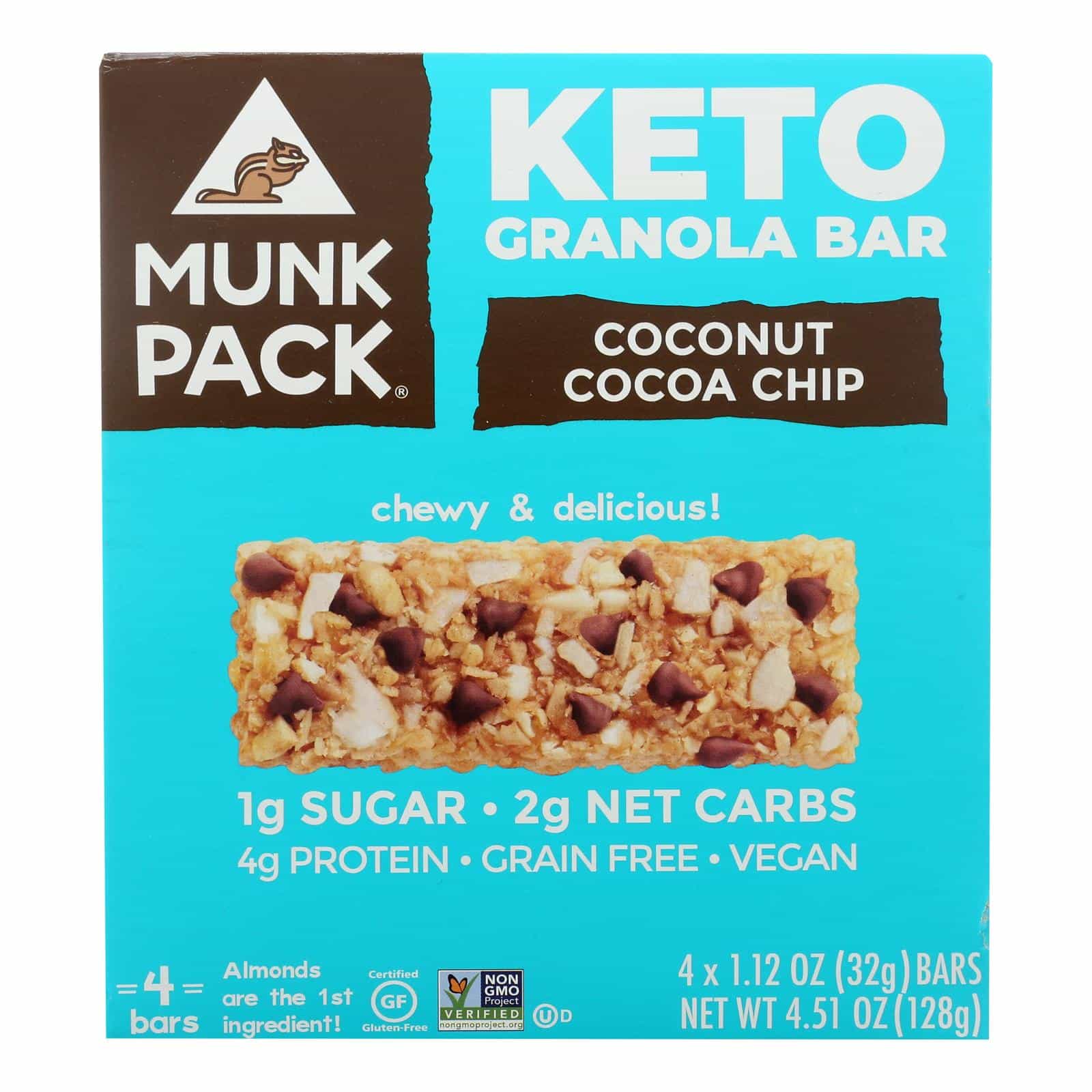 Munk Pack - Granola Bar Coconut Coco Chips Keto - Case Of 6 - 4-1.12oz