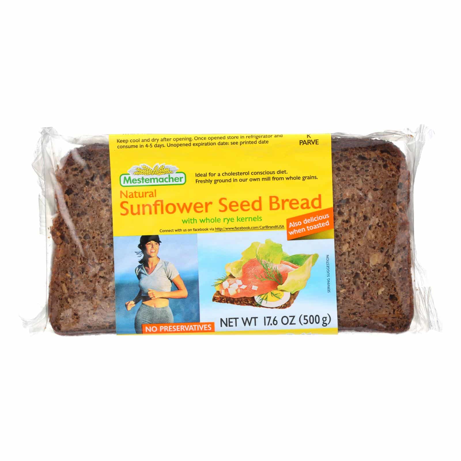 Mestemacher Bread Bread - Sunflower Seed - 17.6 Oz - Case Of 12