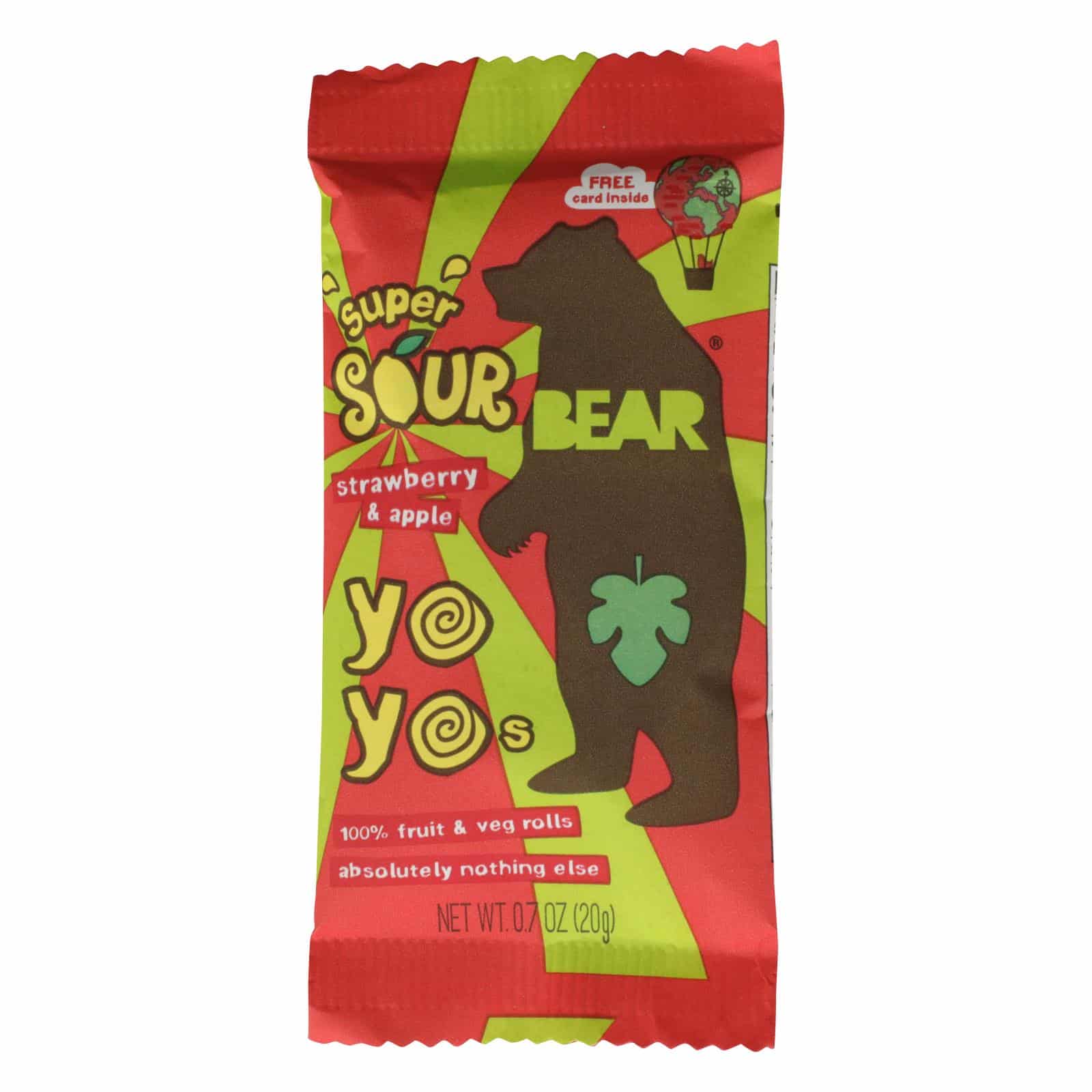 Bear - Real Fruit Yoyo Strawberry Apple - Case Of 6 - 3.5 Oz