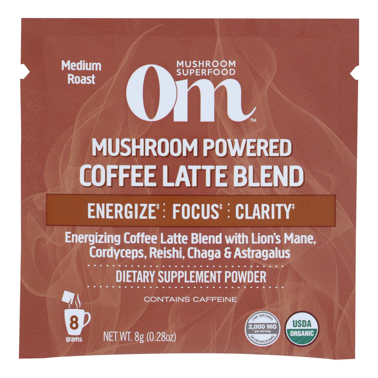 Om - Coffee Latte Mushroom Powder - 1 Each 1-10 Ct