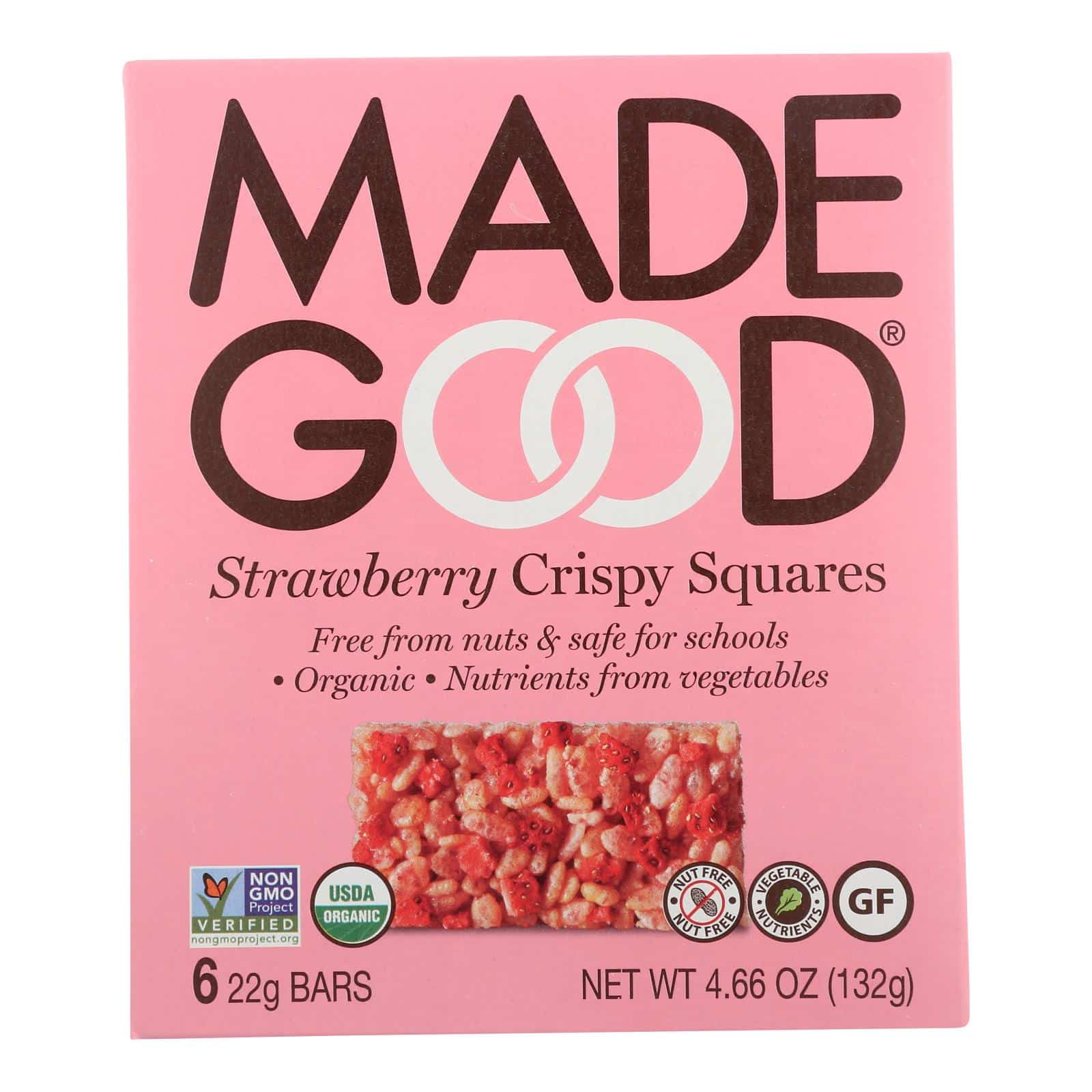 Made Good - Crispy Squares Strawberry - Case Of 6 - 4.68 Oz