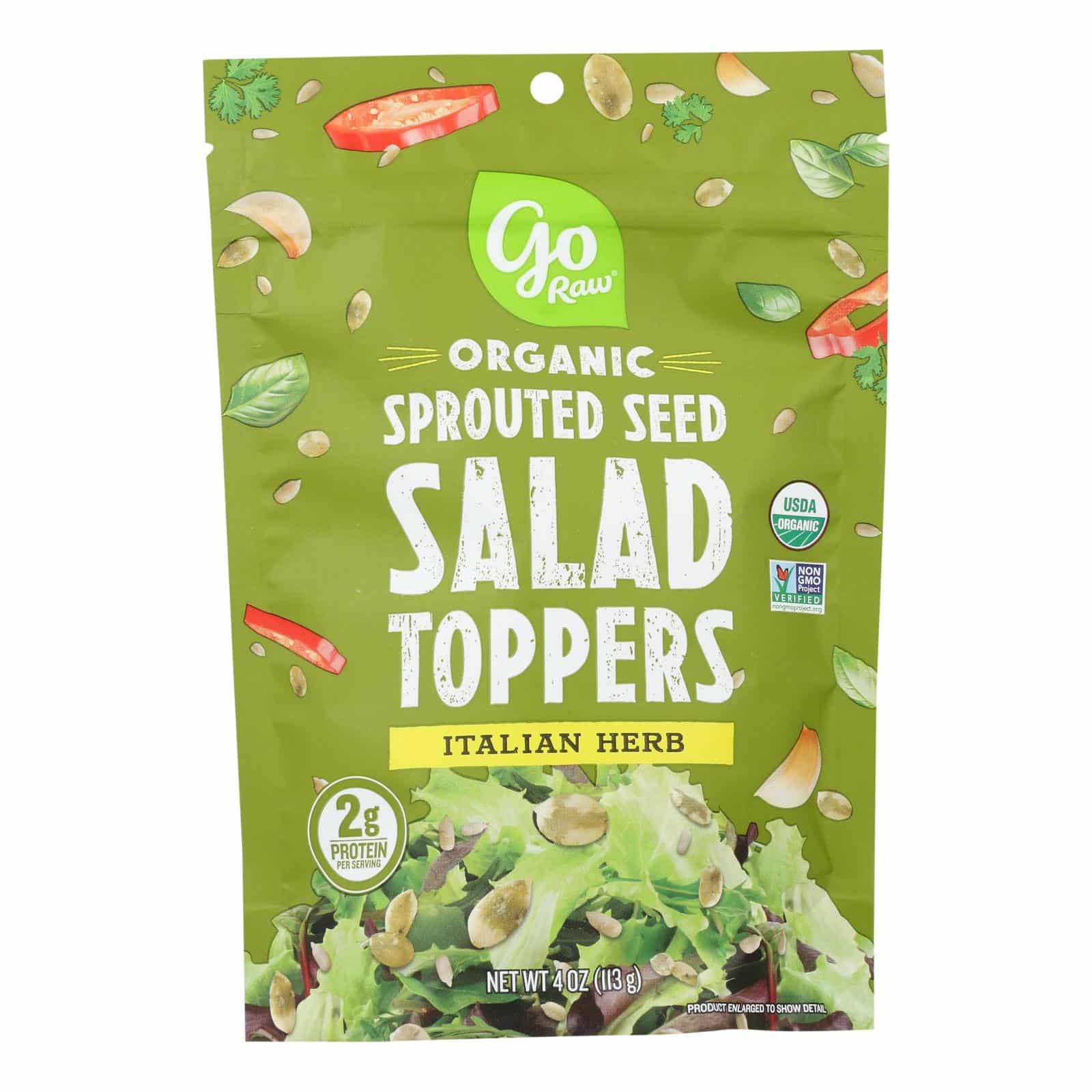Go Raw - Salad Topper Italian Herbal Sprouted - Case Of 10 - 4 Oz