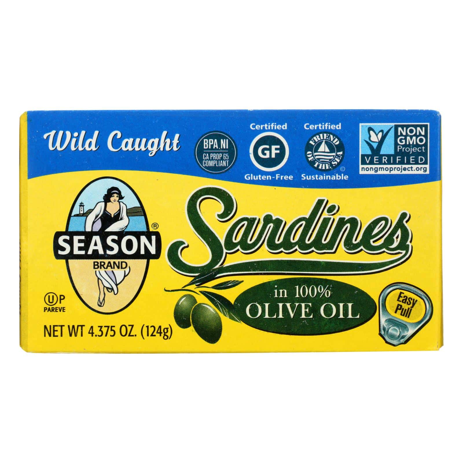 Season Brand Sardines In Pure Olive Oil – Salt Added – Case Of 12 – 4. ...