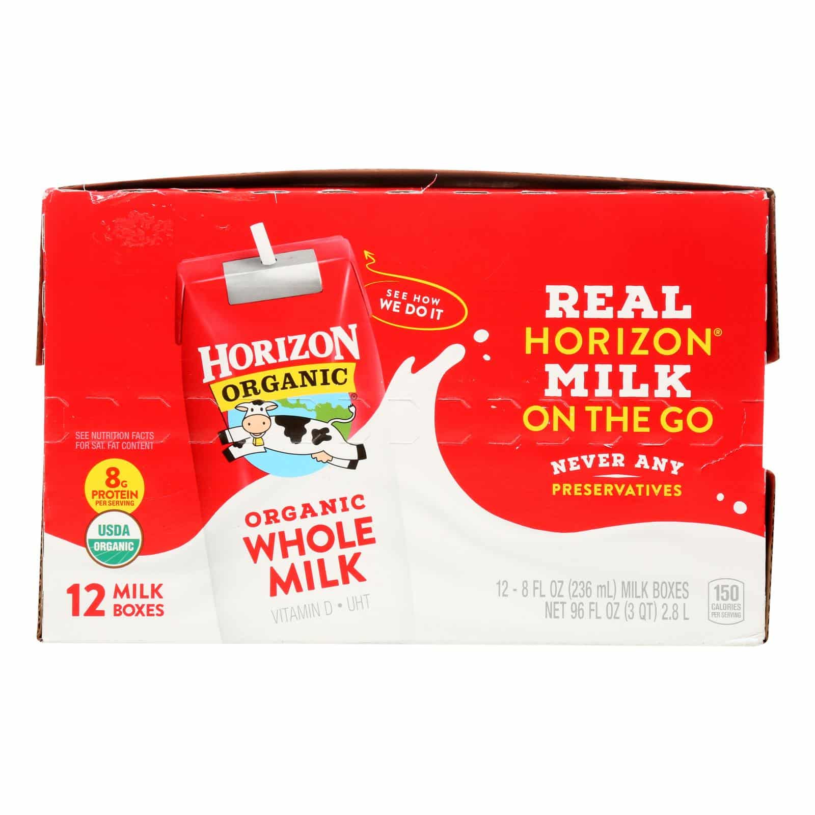 Horizon Organic Dairy - Milk Aseptic Plain Whole - 1 Each - 12-8 Fz