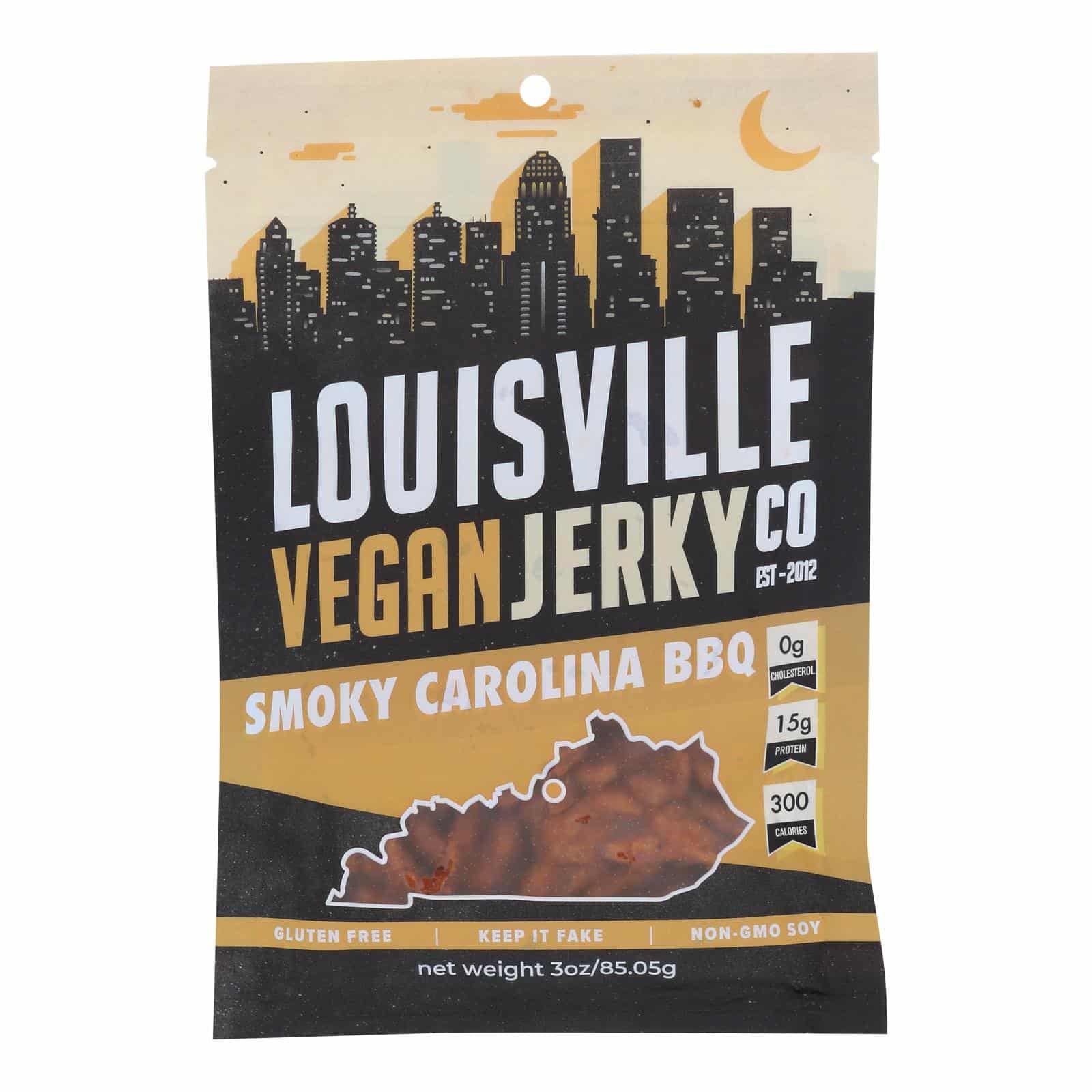 Louisville Vegan Jerky Jerky - Vegan - Carolina BBQ - Case Of 10 - 3 Oz