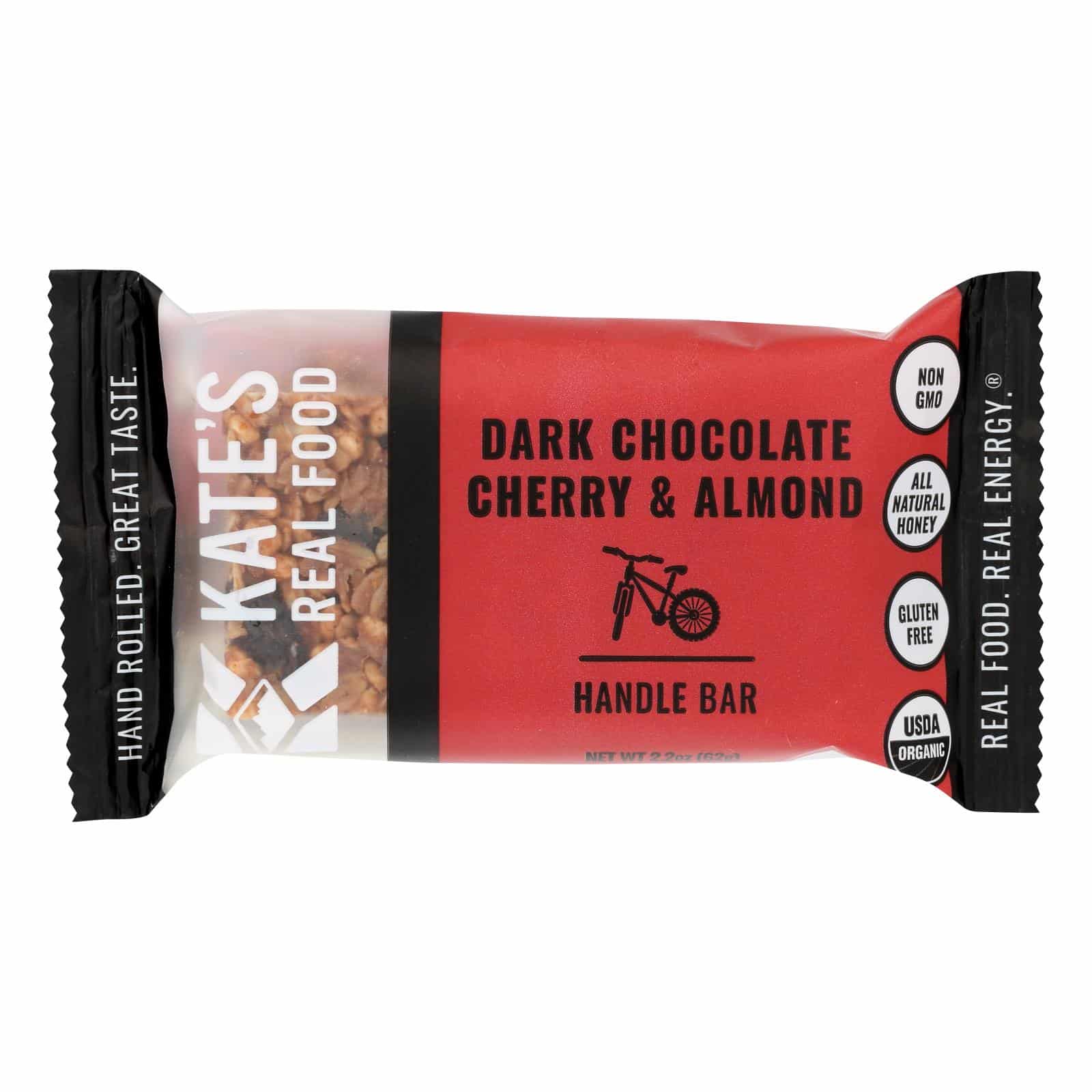 Kate's Real Food Bar- Dark Chocolate-Cherry & Almond - Case Of 12 - 2.2 Oz