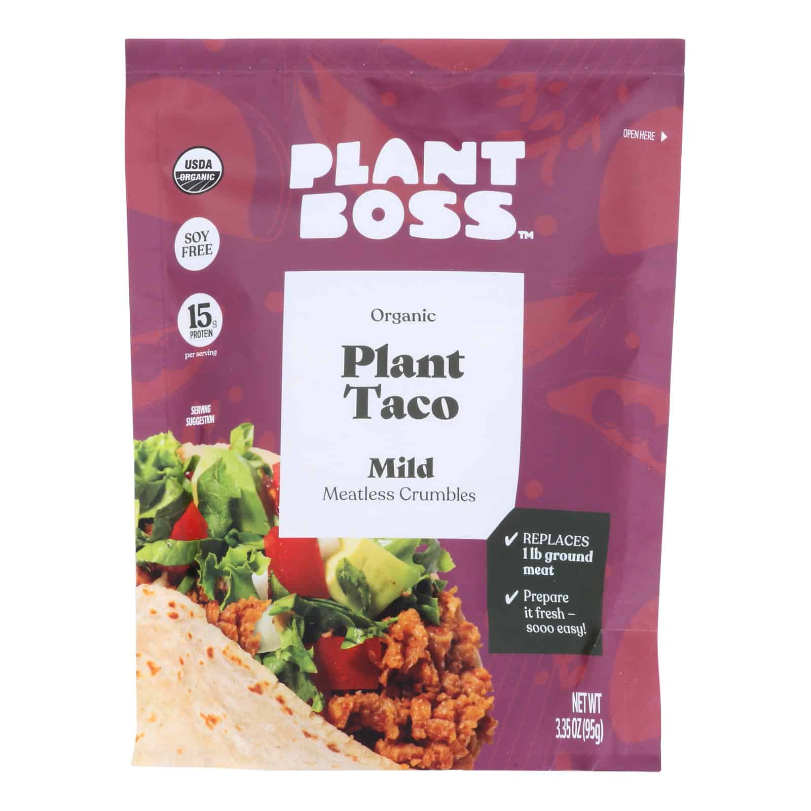 Plant Boss - Meatless Crumble- Mild Taco - Case Of 6-3.35 Oz