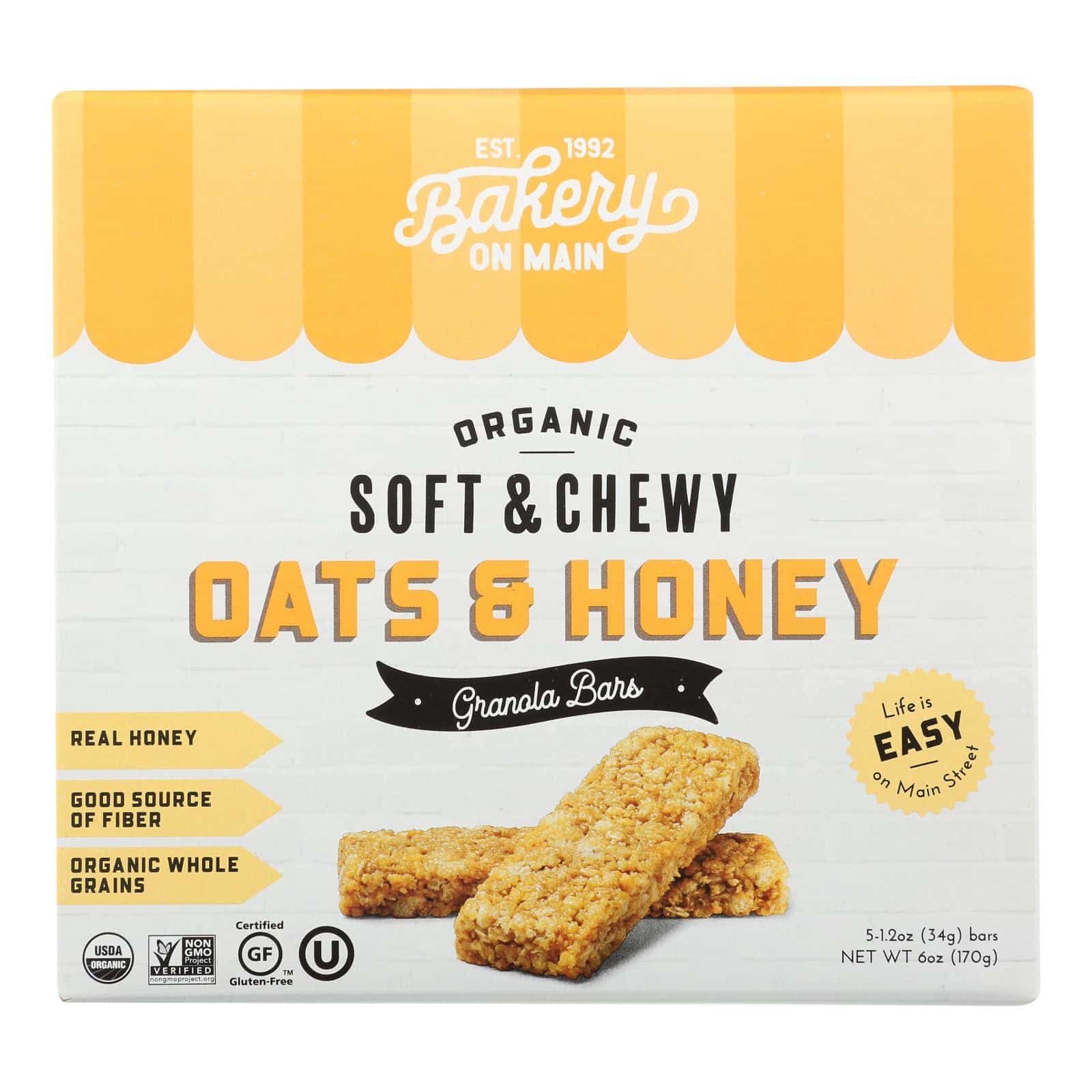 Bakery On Main - Granola Bar Oats-Honey- Case Of 6-5-1.2 Oz