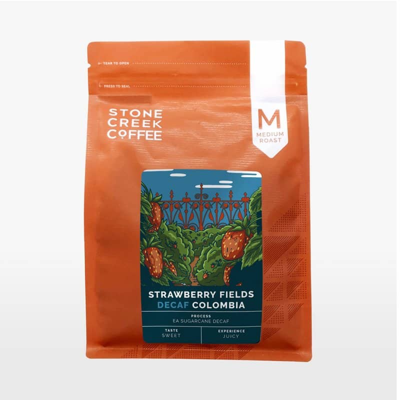 Strawberry Fields Decaf Coffee, Ground