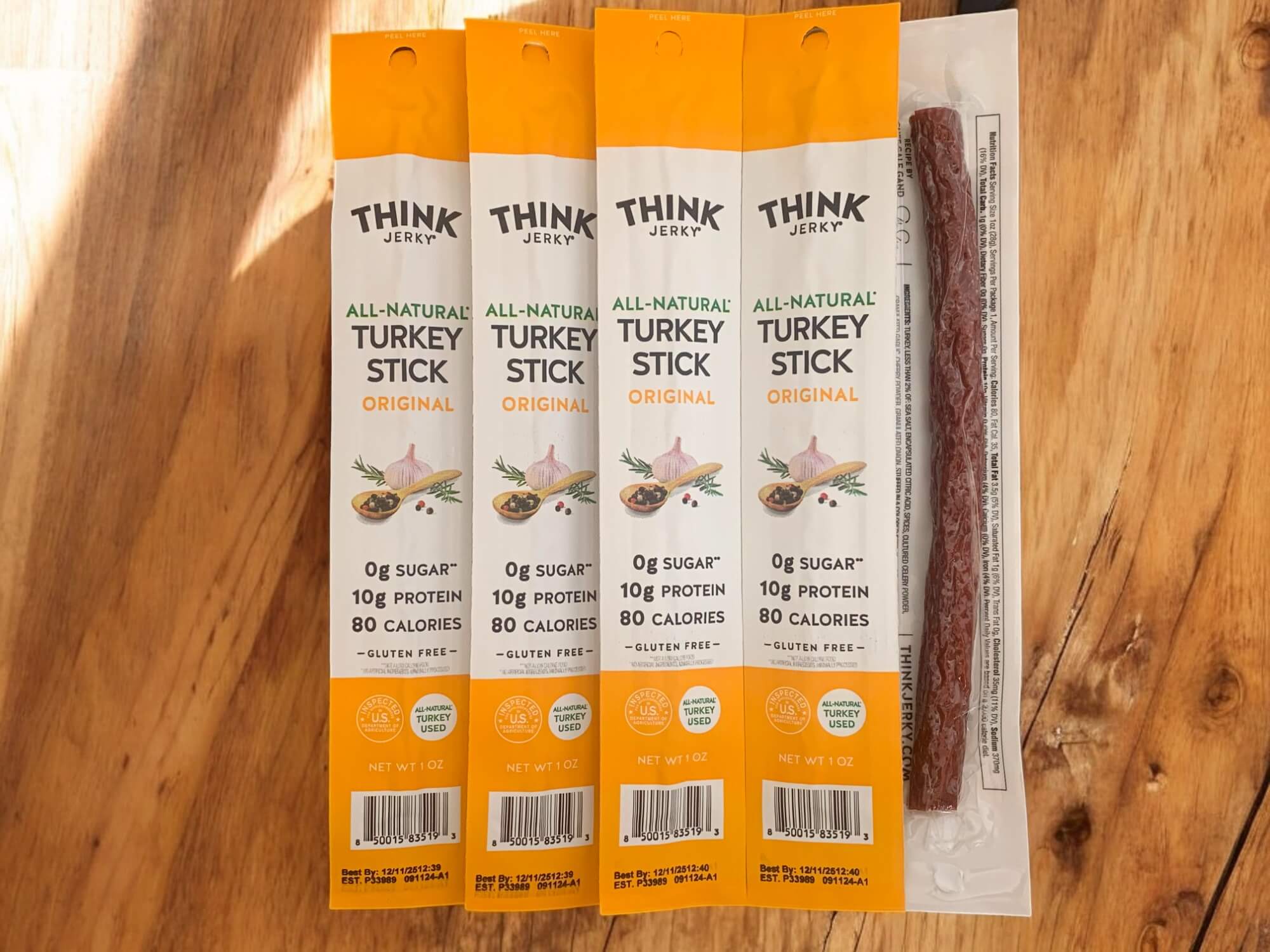 Think Jerky - Turkey Sticks Original, 5 Pack