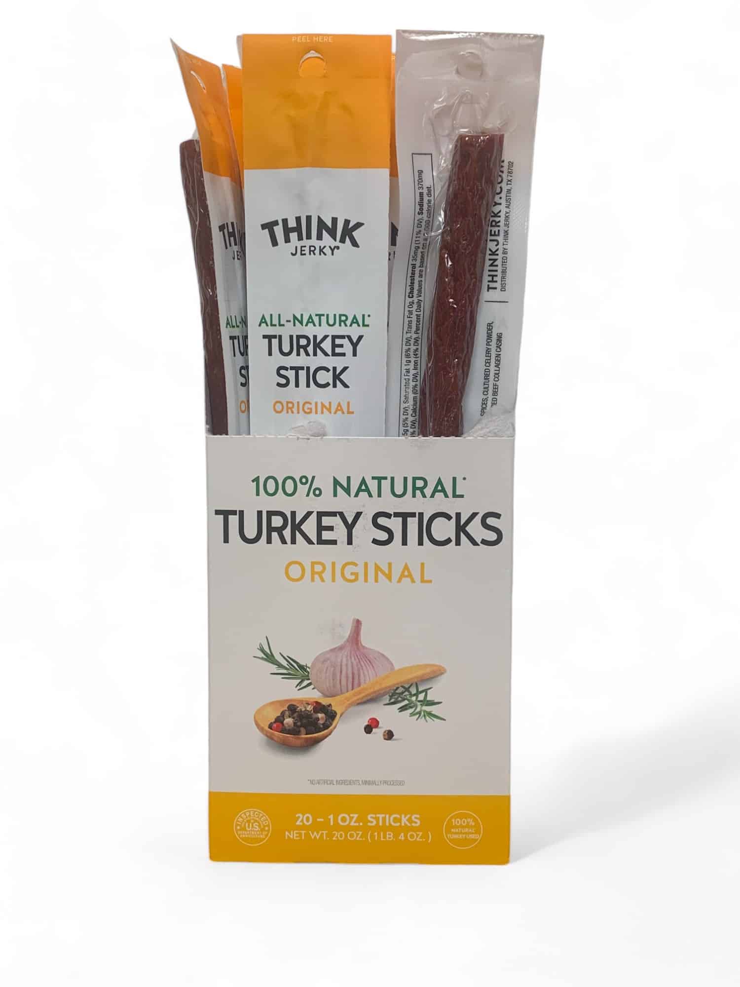 Think Jerky - Turkey Sticks Original, 20ct. case