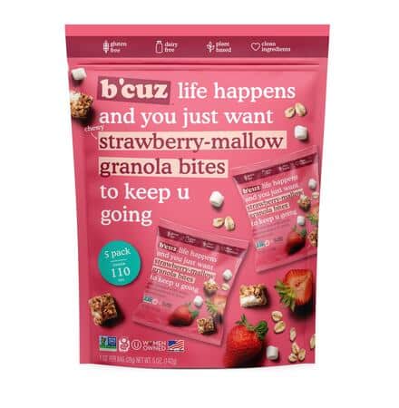 Strawberry Mallow Granola Bites