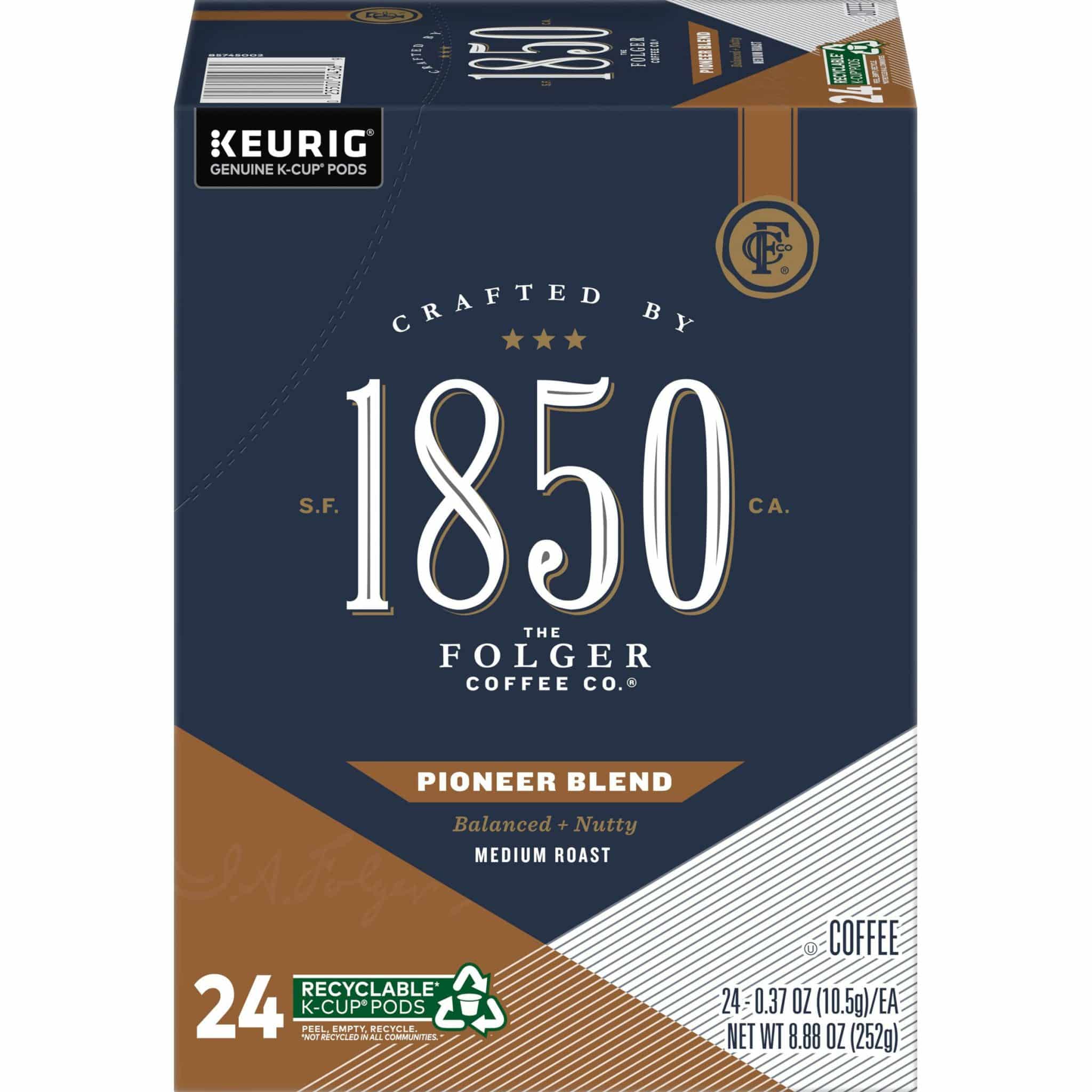 1850 Pioneer Blend Medium Roast Coffee K-Cup Pods 24 Each