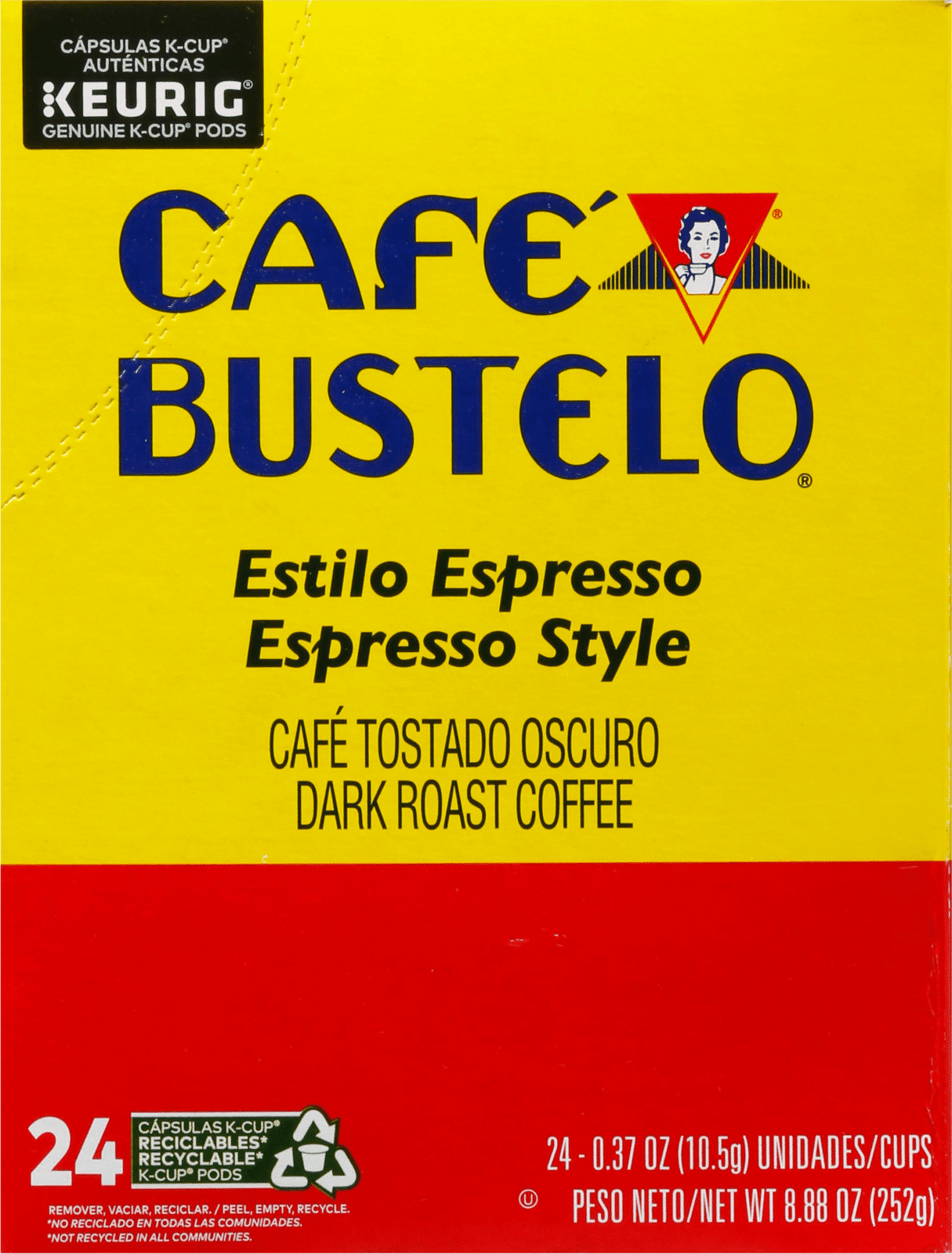 Keurig K-Cups Cafe Bustelo Espresso Style Dark Roast Coffee 24 Each
