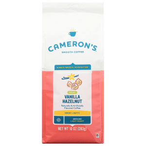 Cameron's Smooth Coffee Vanilla Hazelnut Light Roast Ground Coffee Decaffeinated