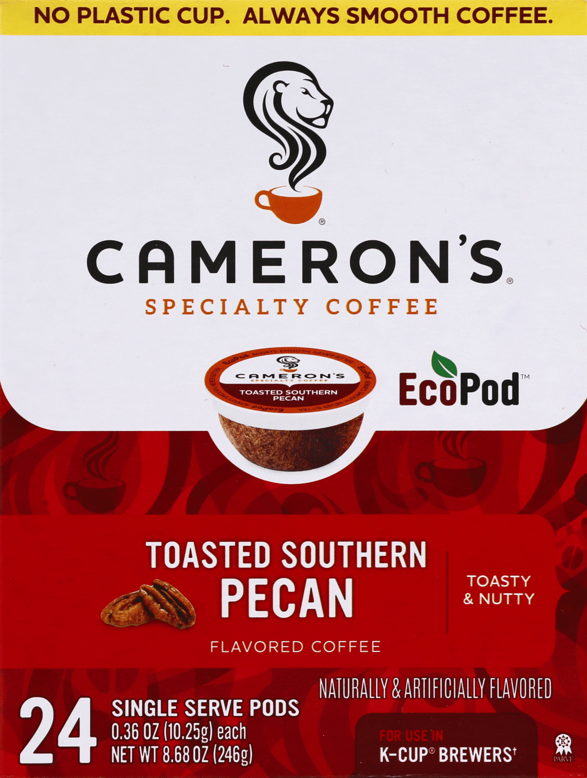 Camerons Ecopod Toasted Southern Pecan Flavored Coffee 24 Single Serve Pods