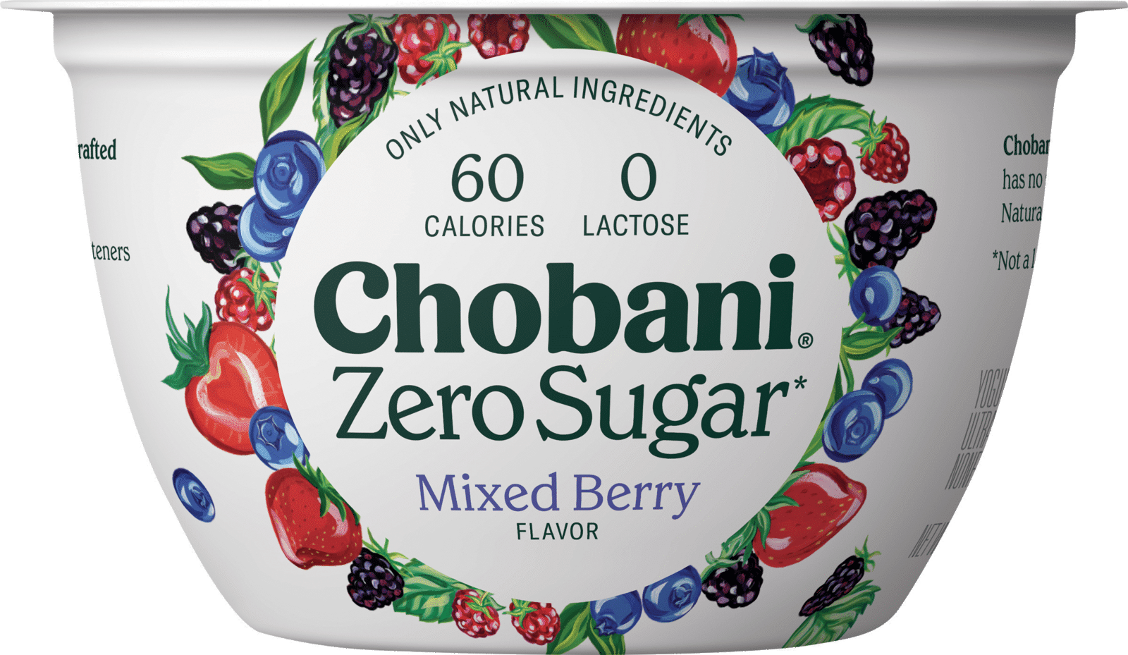 Chobani Zero Sugar Mixed Berry Flavor Yogurt-Cultured