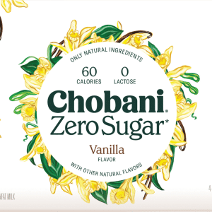Chobani Zero Sugar Vanilla Flavor Yogurt-Cultured