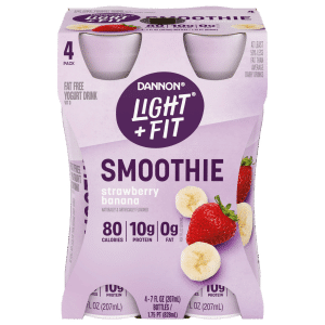 Dannon Light + Fit Strawberry Banana Nonfat Smoothie Drinks