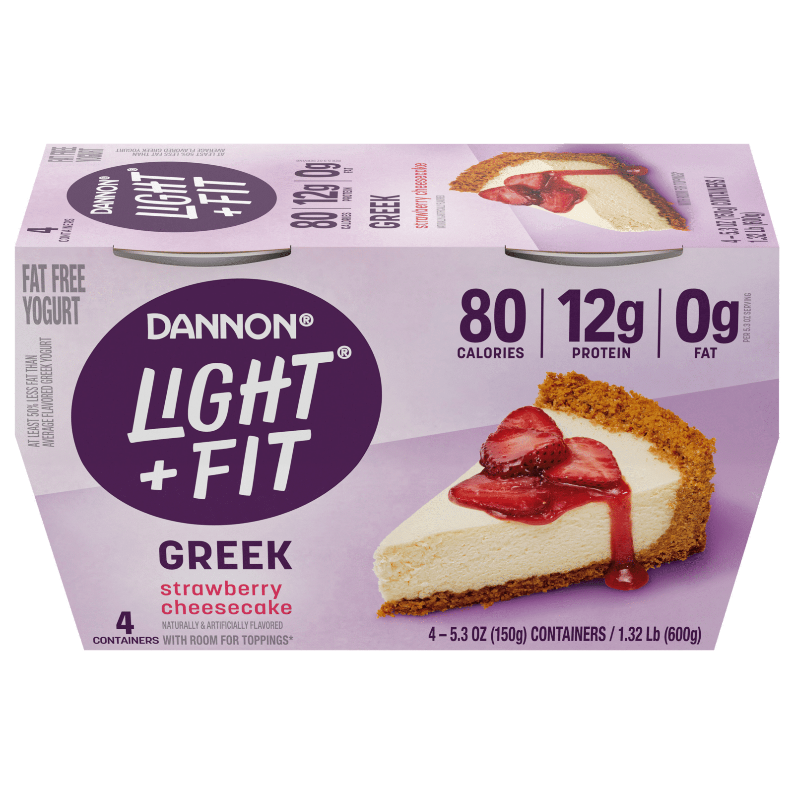 Dannon Light & Fit Greek Nonfat Yogurt Strawberry Cheesecake
