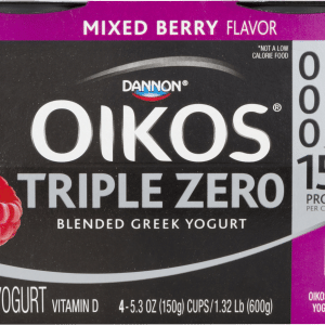 Dannon OIkos Triple Zero Blended Greek Yogurt Mixed Berry
