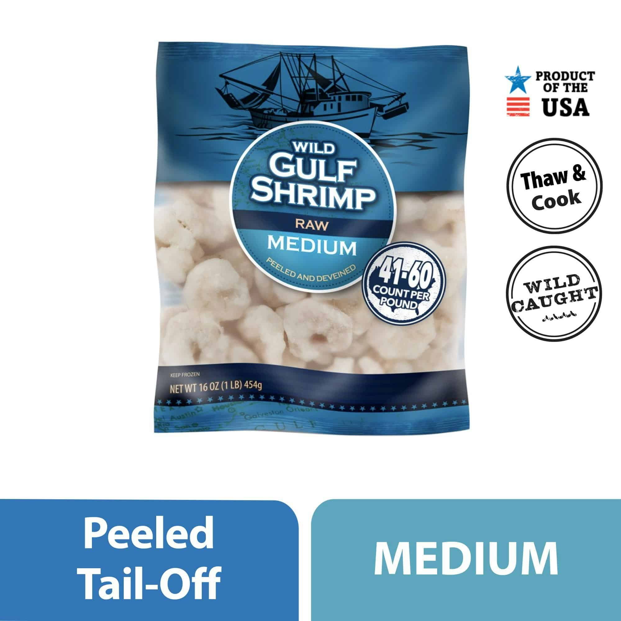 Frozen Wild Gulf Medium Raw Shrimp Peeled and Deveined