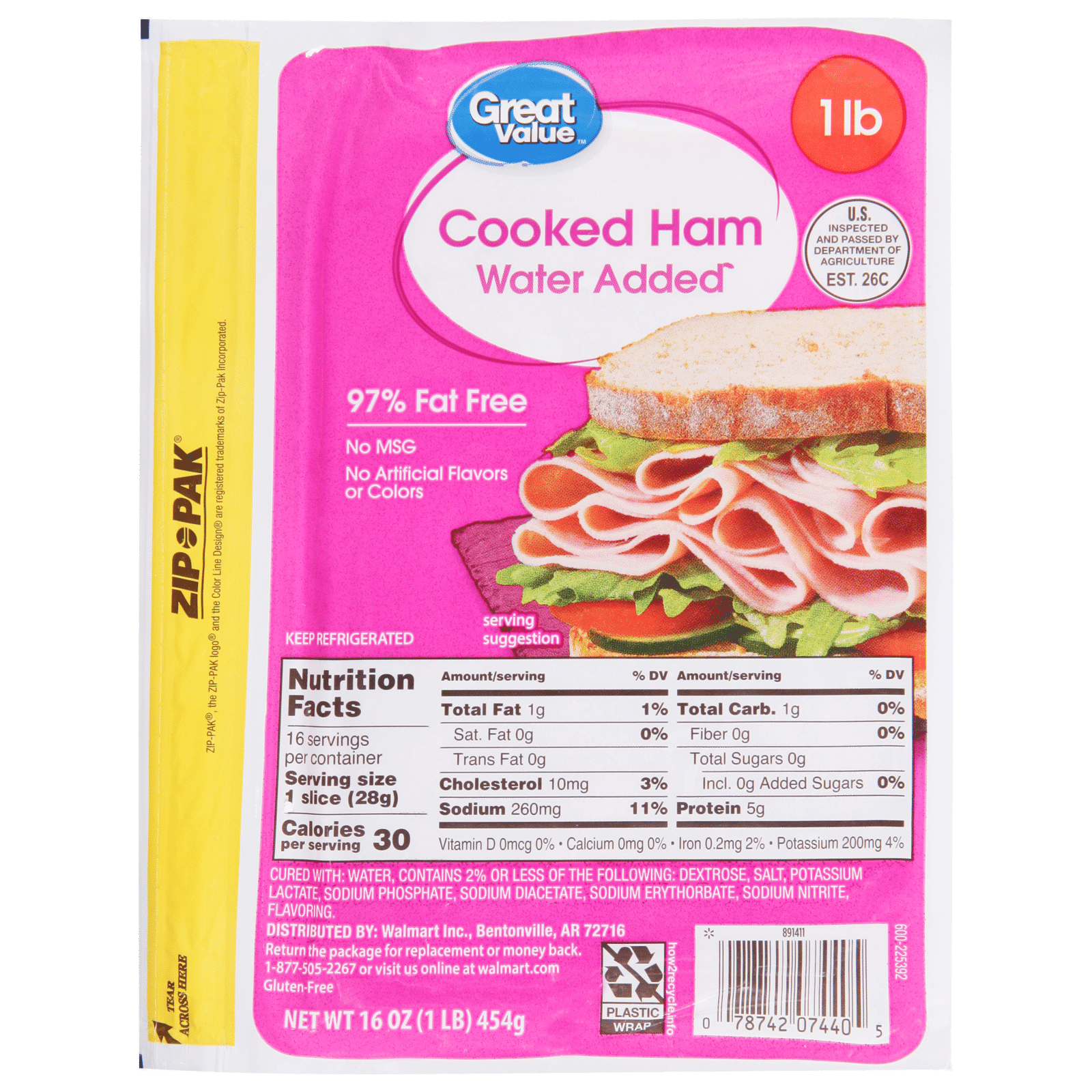 Great Value Cooked Ham