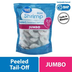 Great Value FZ Raw Jumbo Tail-off Shrimp