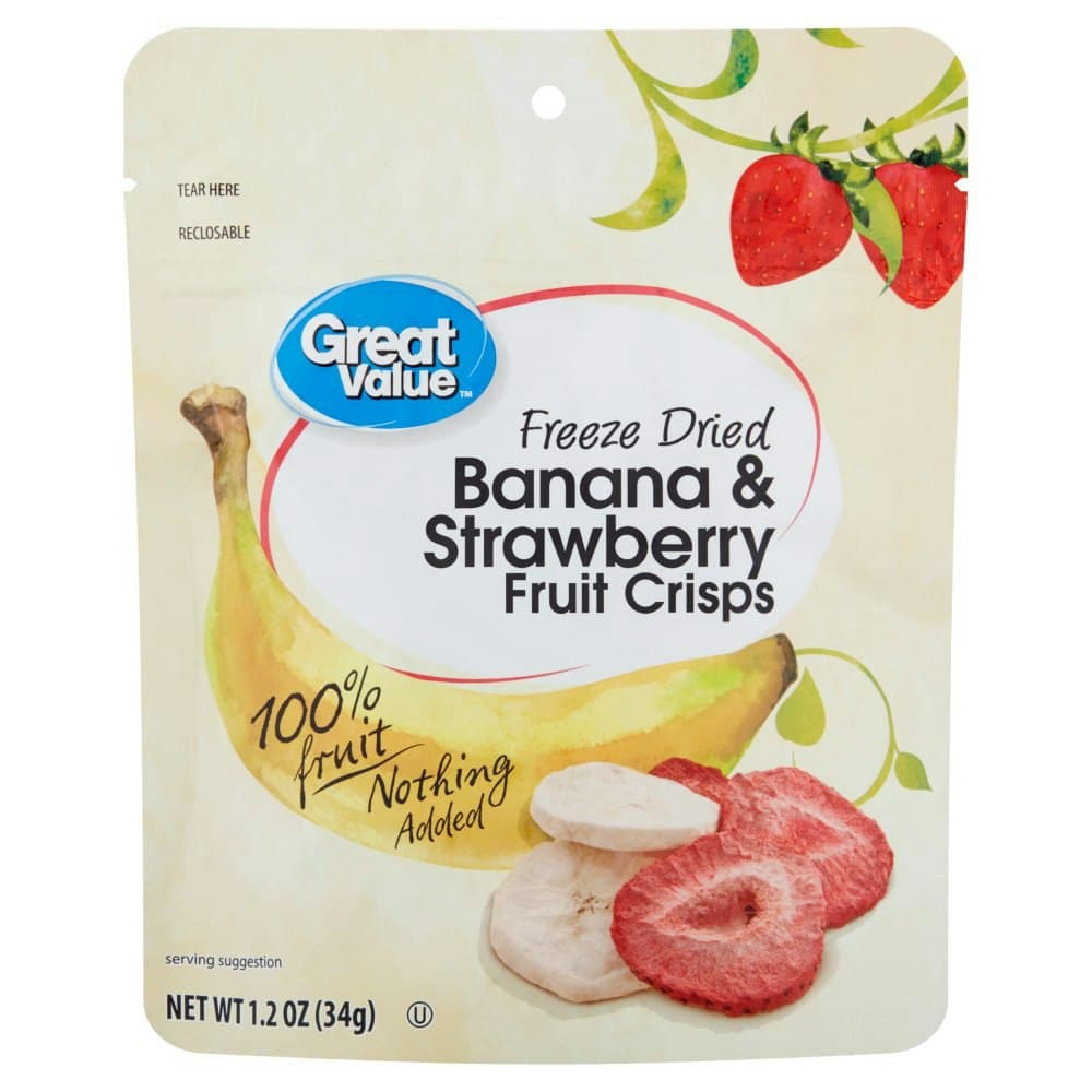 Great Value Freeze Dried Banana & Strawberry Fruit Crisps