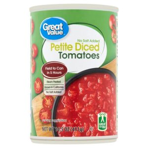 Great Value No Salt Added Petite Diced Tomatoes