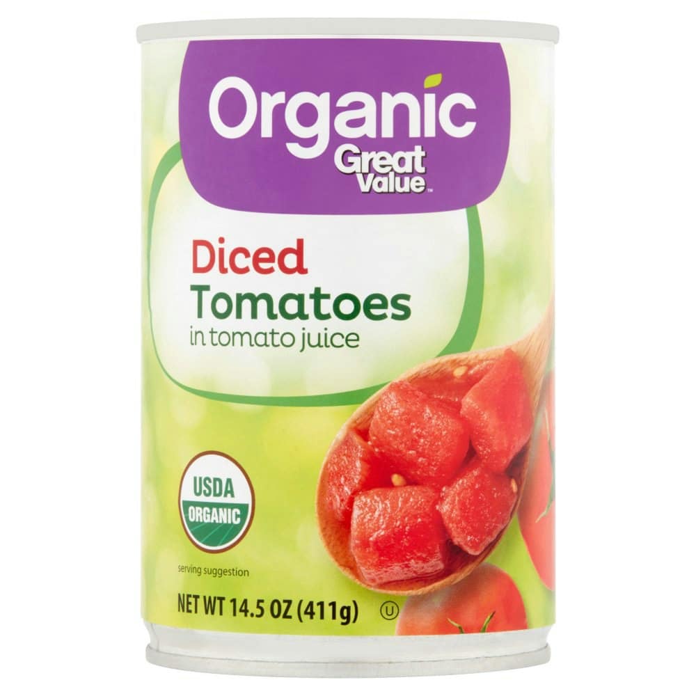 Great Value Organic Diced Tomatoes in Tomato Juice