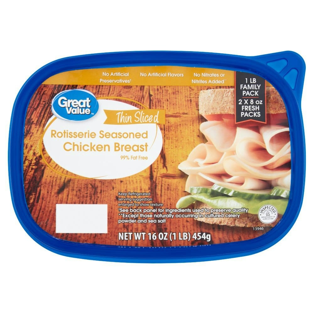 Great Value Thin Sliced Chicken Breast Rotisserie Seasoned