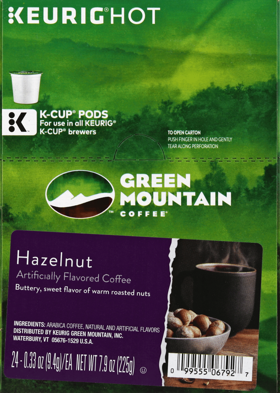 Green Mountain Coffee 24 Ea Coffee, Hazelnut, K-Cup Pods