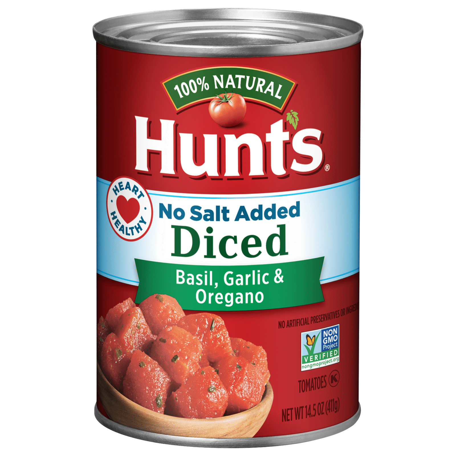 Hunt's Diced Tomatoes Basil Garlic & Oregano No Salt Added